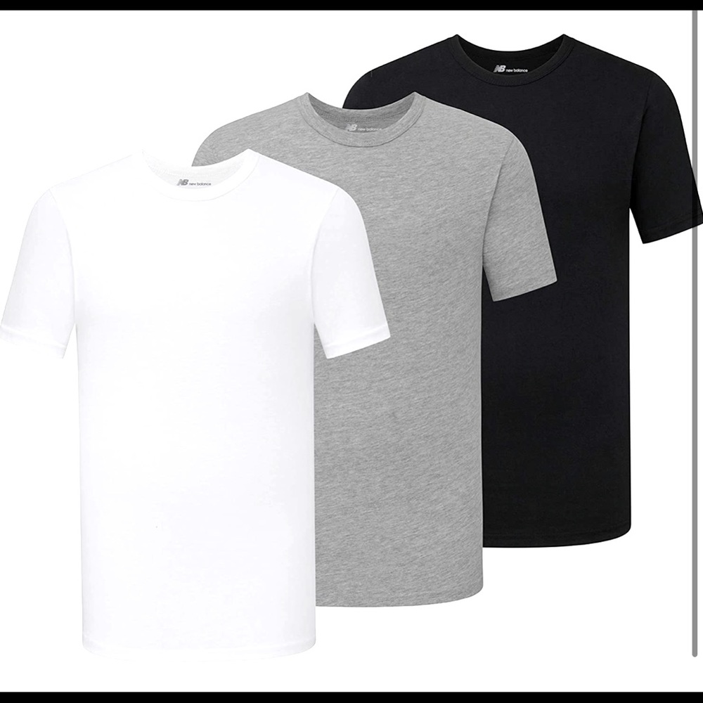 New Balance Crisp White Teeshirts, 3-PACK. Superior Fit. Performance Quality.